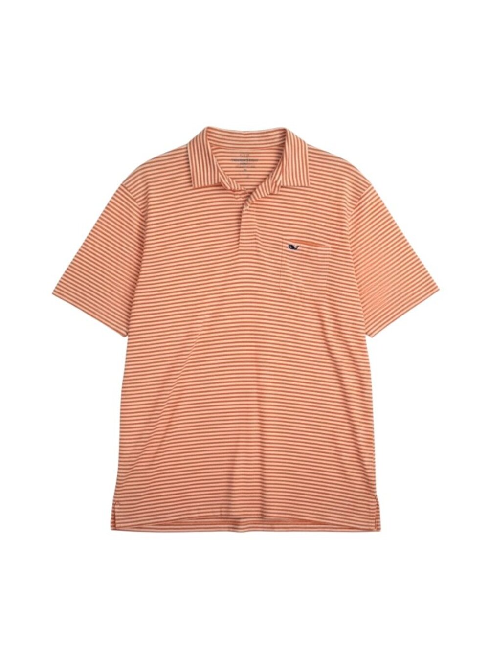 Vineyard Vines Classic Fit Mens Polo Golf Shirt Top Knit Stripe Orange XL
